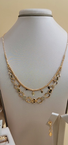 [019221192877120193] طقم أنيق دورين من الذهب الصافي 